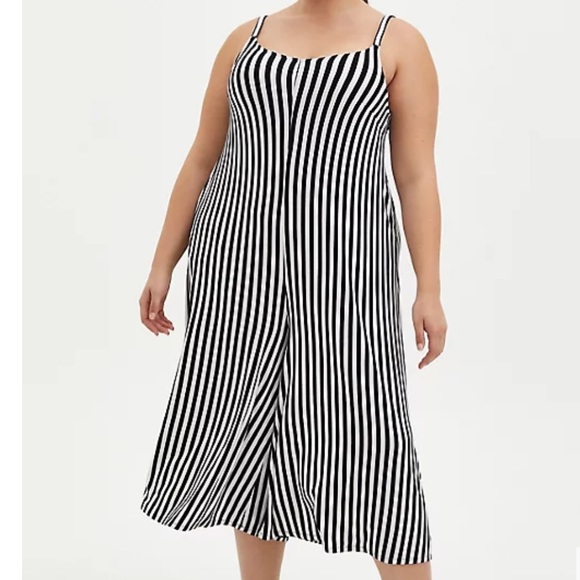 torrid Pants - Super Soft Black & White Stripe Culotte Jumpsuit